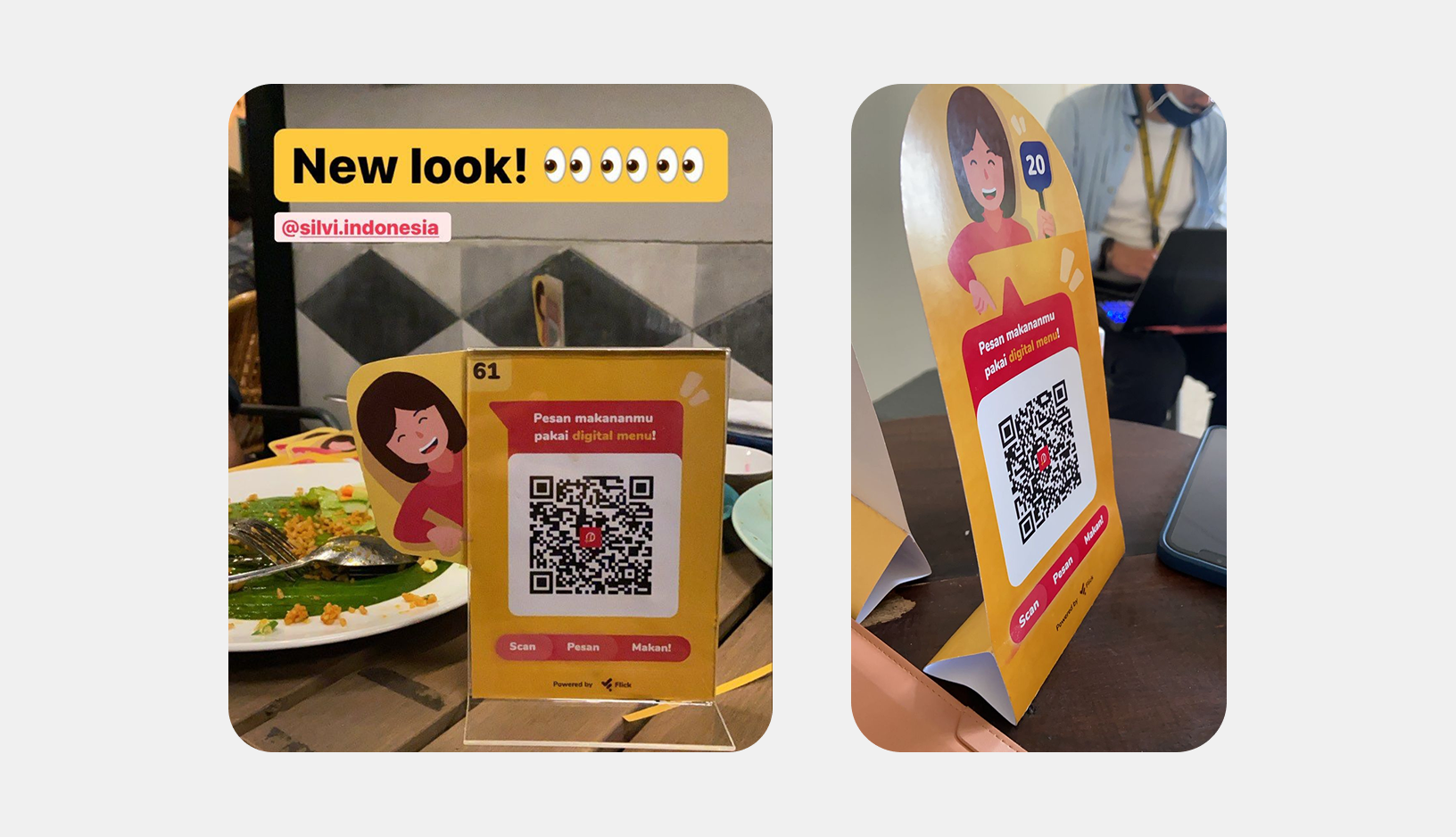 Festive standing QR display